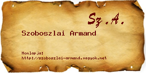 Szoboszlai Armand névjegykártya